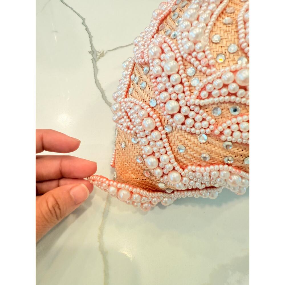 George Zamau'l‎ Couture | Rare Vintage 1940s Pink Felt Rhinestone Feather Hat - Picture 8 of 8